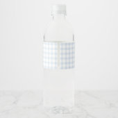 Étiquette Pour Bouteilles D'eau Blue Gingham Teddy Bear Neutral Baby Shower (Dos)