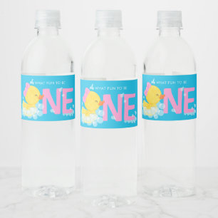 Étiquette Pour Bouteilles D'eau Blue Girl Canard 1er anniversaire Nutrition Fiches