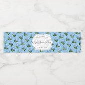 Étiquette Pour Bouteilles D'eau Blue Hydrangea Elégante Fête des mariées (Étiquettes simples)