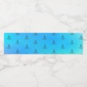 Étiquette Pour Bouteilles D'eau Blue Logo Pattern Church Water Label (Étiquettes simples)