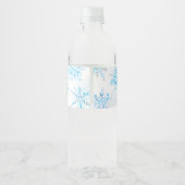 Étiquette Pour Bouteilles D'eau Blue Melted Snow Water Bottle Labels (Dos)