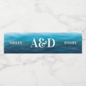 Étiquette Pour Bouteilles D'eau Blue Ocean Waves Mariage bouteille d'eau Étiquette (Étiquettes simples)