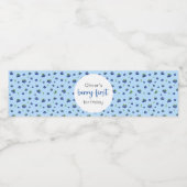 Étiquette Pour Bouteilles D'eau Blueberry 1er anniversaire Berry First (Étiquettes simples)