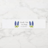 Étiquette Pour Bouteilles D'eau Bluebonnets Fête des mariées Blue Floral Mariage (Étiquettes simples)