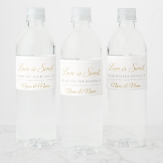 Étiquette Pour Bouteilles D'eau Blush Pink & Gold Wedding Water Bottle Label –🤍  