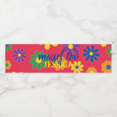 Étiquette Pour Bouteilles D'eau BM Bar Fleurs Bat mitzvah (Étiquettes simples)