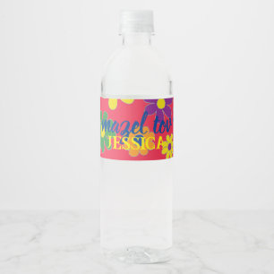 Étiquette Pour Bouteilles D'eau BM Bar Fleurs Bat mitzvah