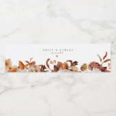 Étiquette Pour Bouteilles D'eau Bohémien Burange Chute Mariage Floral (Étiquettes simples)