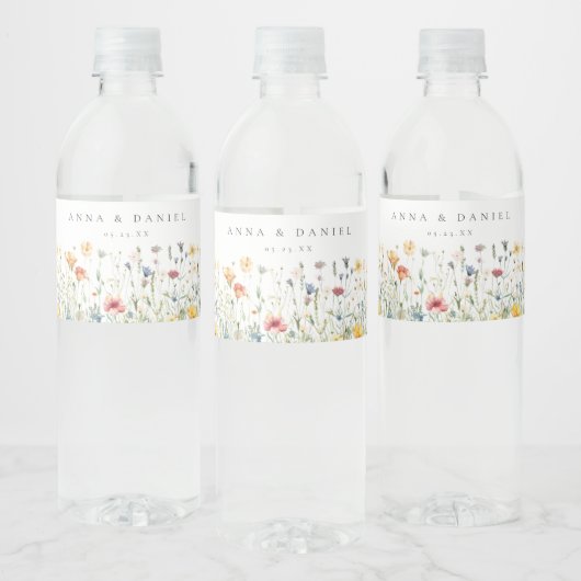 Étiquette Pour Bouteilles D'eau Boho Chic Wildflower Wedding (Bouteilles)