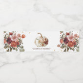 Étiquette Pour Bouteilles D'eau Boho Citrouille Autumn Bloom 1er anniversaire (Étiquettes simples)