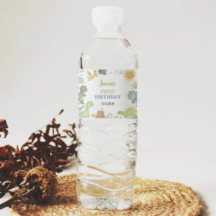 Étiquette Pour Bouteilles D'eau Boho Cute Dinosaures Étiquette de bouteille d'eau