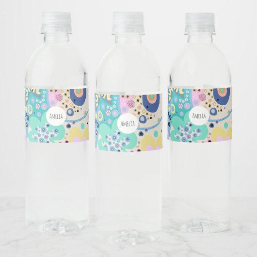 Étiquette Pour Bouteilles D'eau Boho design moderne (Bouteilles)