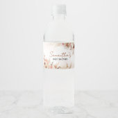 Étiquette Pour Bouteilles D'eau Boho Fall Citrouille Pampas Baby shower en herbe (Devant)