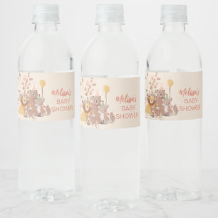 Étiquette Pour Bouteilles D'eau Boho Safari Pampas rose pâle