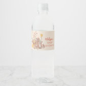 Étiquette Pour Bouteilles D'eau Boho Safari Pampas rose pâle (Devant)