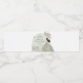 Étiquette Pour Bouteilles D'eau Boho Sage Green Roses Royal Quinceañera (Étiquettes simples)