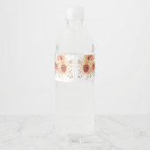 Étiquette Pour Bouteilles D'eau Boho Terracotta Orange Brûlé Floral Mariage  (Dos)