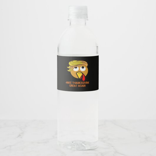 Étiquette Pour Bouteilles D'eau Bon thanksgiving (Devant)