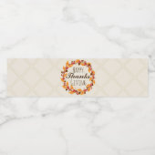 Étiquette Pour Bouteilles D'eau Bon thanksgiving Rustique - Chute laisse Wreath (Étiquettes simples)