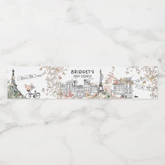 Étiquette Pour Bouteilles D'eau Bonjour Bebe Français Baby shower neutre entre les (Étiquettes simples)