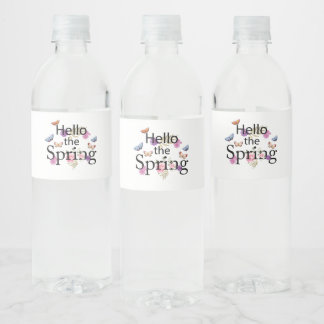 Étiquette Pour Bouteilles D'eau Bonjour La Fleur De Printemps