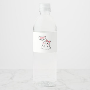 Étiquette Pour Bouteilles D'eau Boo ! Cute Boo Minimal Clean