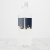 Étiquette Pour Bouteilles D'eau bordeaux et marine, rose vif mariage (Dos)