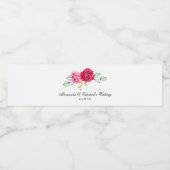 Étiquette Pour Bouteilles D'eau Botanique de rose rouge et rose (Étiquettes simples)