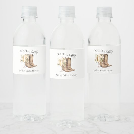 Étiquette Pour Bouteilles D'eau Bottes élégantes et Fête des mariées Bubbly (Bouteilles)