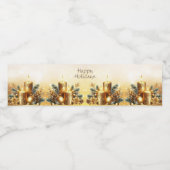 Étiquette Pour Bouteilles D'eau Bougies d'or Noël (Étiquettes simples)