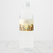 Étiquette Pour Bouteilles D'eau Bougies d'or Noël (Devant)