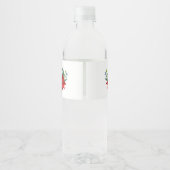 Étiquette Pour Bouteilles D'eau Bouquet floral Poinsettia, (Dos)