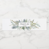 Étiquette Pour Bouteilles D'eau Bouquet Mariage de feuillage vert simple (Étiquettes simples)