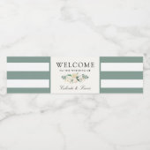 Étiquette Pour Bouteilles D'eau Bouquet Rose blanche | Bienvenue (Étiquettes simples)