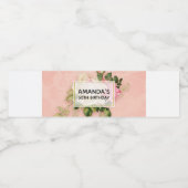 Étiquette Pour Bouteilles D'eau Bouquet Rose & Rose Blanc Anniversaire (Étiquettes simples)