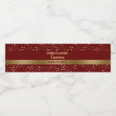 Étiquette Pour Bouteilles D'eau Bourgogne Maron Red Gold Graduation (Étiquettes simples)