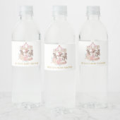 Étiquette Pour Bouteilles D'eau Bouteille d'eau carrousel rose et or (Bouteilles)