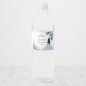 Étiquette Pour Bouteilles D'eau Bouteille d'eau de coing Silver Blue Winter Snowfl (Devant)