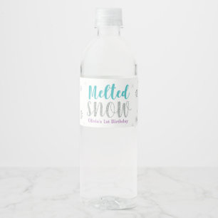 Étiquette Pour Bouteilles D'eau Bouteille d'eau de fête d'anniversaire hivernale v