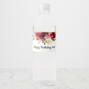 Étiquette Pour Bouteilles D'eau bouteille d'eau ÉTIQUETTE - boho floral