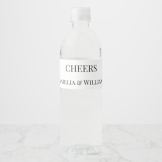 Étiquette Pour Bouteilles D'eau Bouteille d'eau minimaliste élégante 