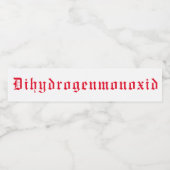 Étiquette Pour Bouteilles D'eau Bouteille d'eau Monoxyde de dihydrogène (Étiquettes simples)