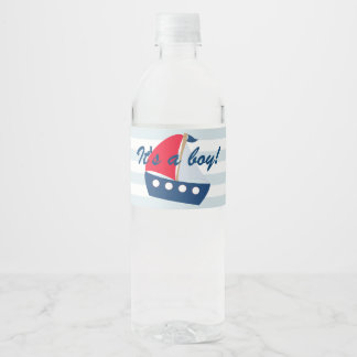 Étiquette Pour Bouteilles D'eau Bouteille d'eau nautique étiquette pour baby showe