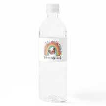 Bouteille d'eau papillon rétro boho Croyez en vous