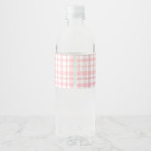 Étiquette Pour Bouteilles D'eau Bouteille d'eau rose En vichy Baby shower Étiquett (Dos)