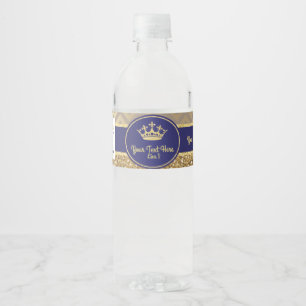 Étiquette Pour Bouteilles D'eau Bouteille d'eau Royal Blue Gold Crown Étiquette/W