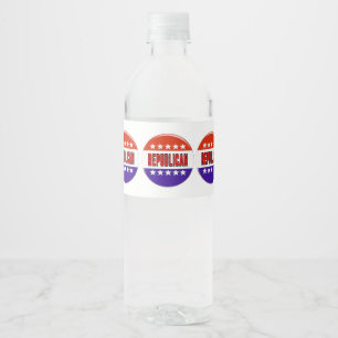 Étiquette Pour Bouteilles D'eau Bouton républicain