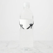 Étiquette Pour Bouteilles D'eau Bow noir et blanc | Mariage élégant | Monochrome (Dos)