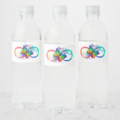 Étiquette Pour Bouteilles D'eau Bright infinity with rainbow butterfly (Bouteilles)