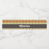 Étiquette Pour Bouteilles D'eau British Royal Guards pattern on yellow (Étiquettes simples)